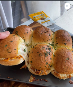 Cheesy chipotle chicken sliders fresh from the oven